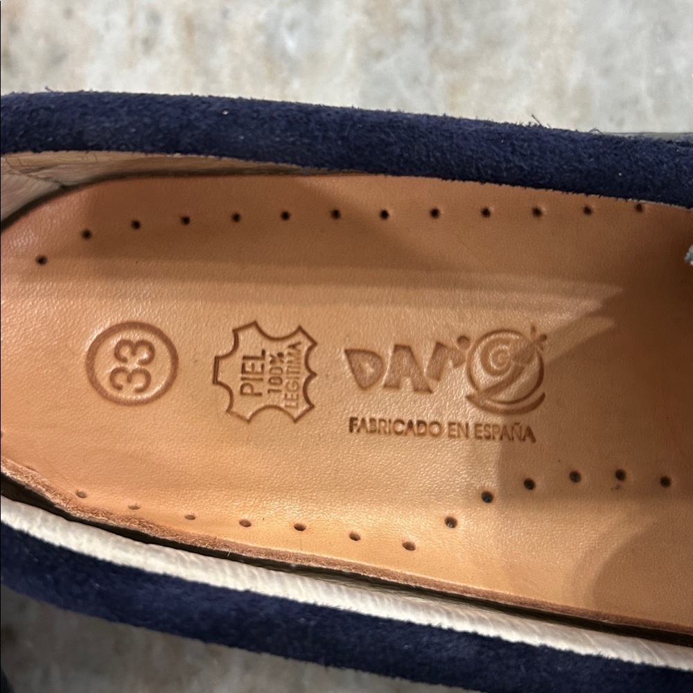 Dar2 Leather Moccasin Style Penny Loafer Shoes size 33 kids blue patent - Picture 13 of 13